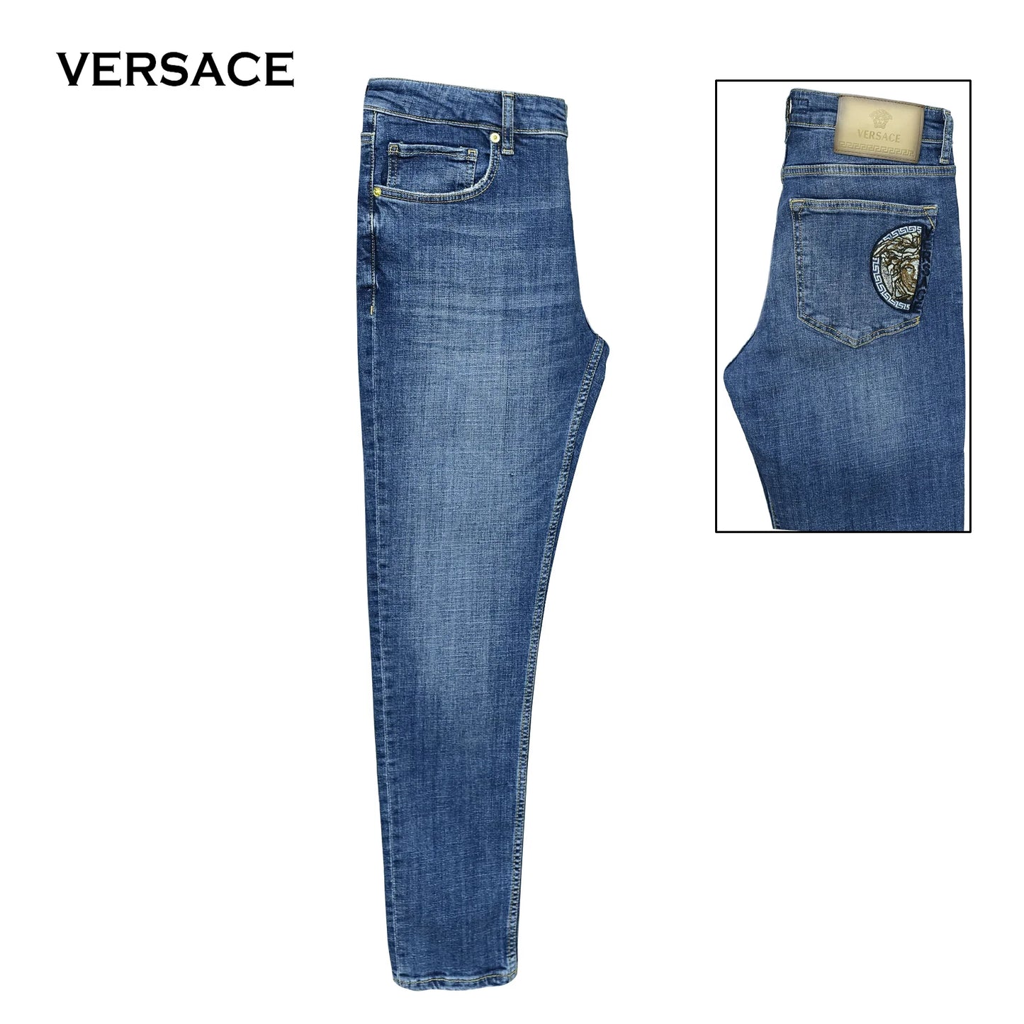 بنطلون جينز VERSACE ميرور أوريجينال إيطالي - متجر ديستنتو