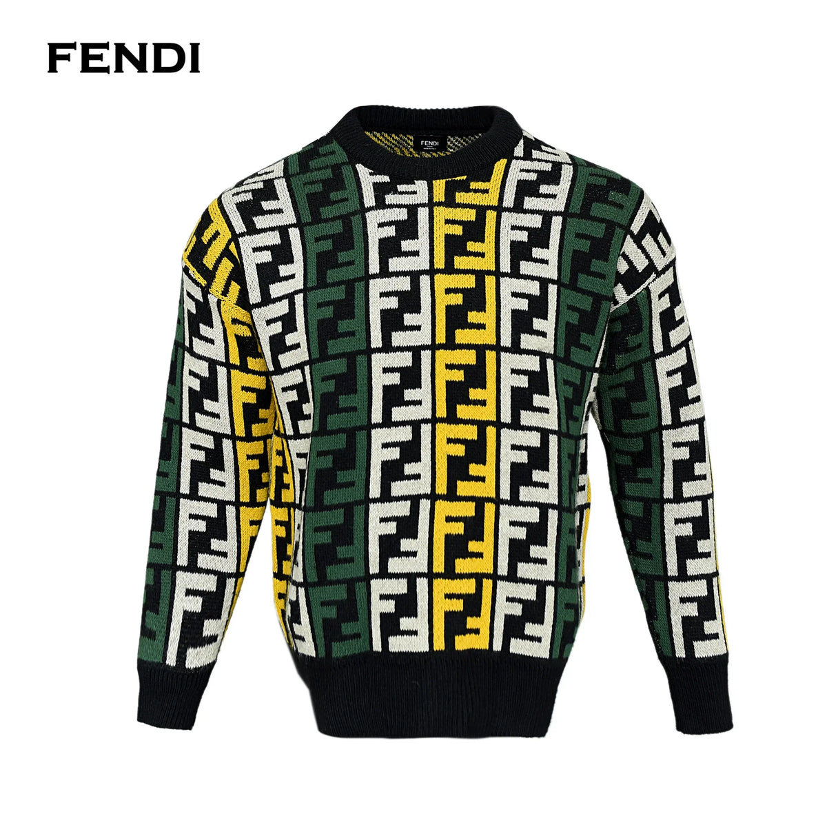 بلوفر FENDI ميرور أوريجينال إيطالي أسود في أصفر - متجر ديستنتو