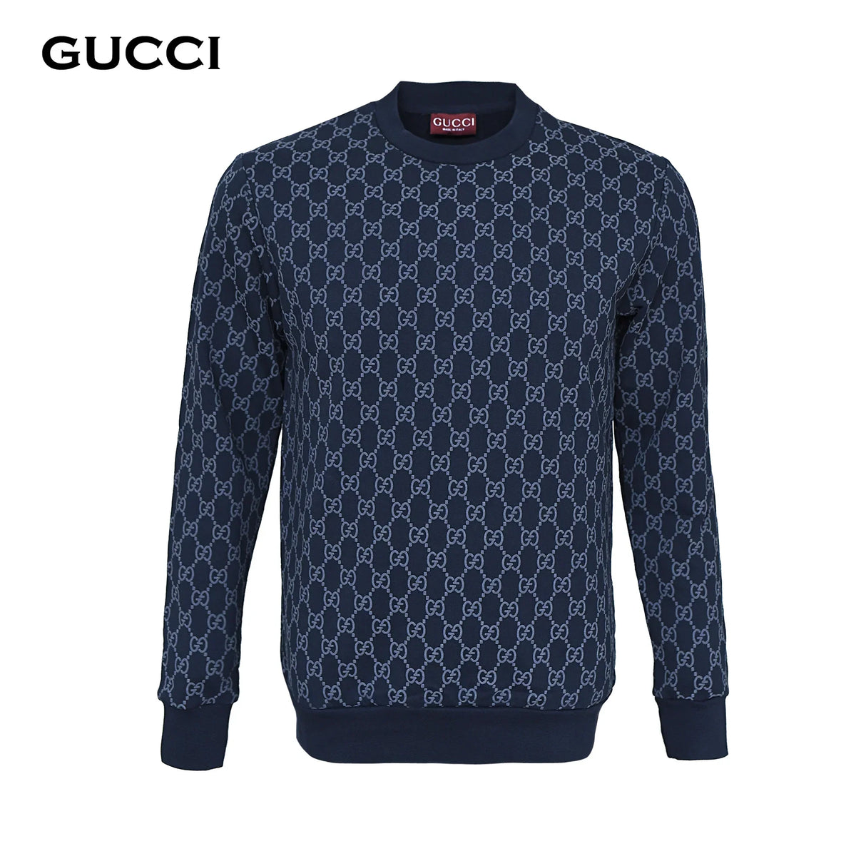 سويت شيرت GUCCI رجالي ميرور أوريجينال إيطالي كحلي منقوش - متجر ديستنتو